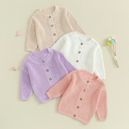 True Bub™ Baby Girls Knit Cardigan Sweater Cute Long Sleeve 0-18M