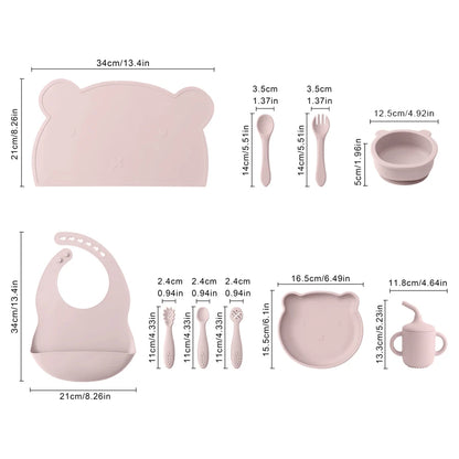 True Bub™ Starting Steading - BPA Free Silicone Baby Cutlery Set For Feeding, Baby Led Weaning Solids Miffy Bowl 10pcs