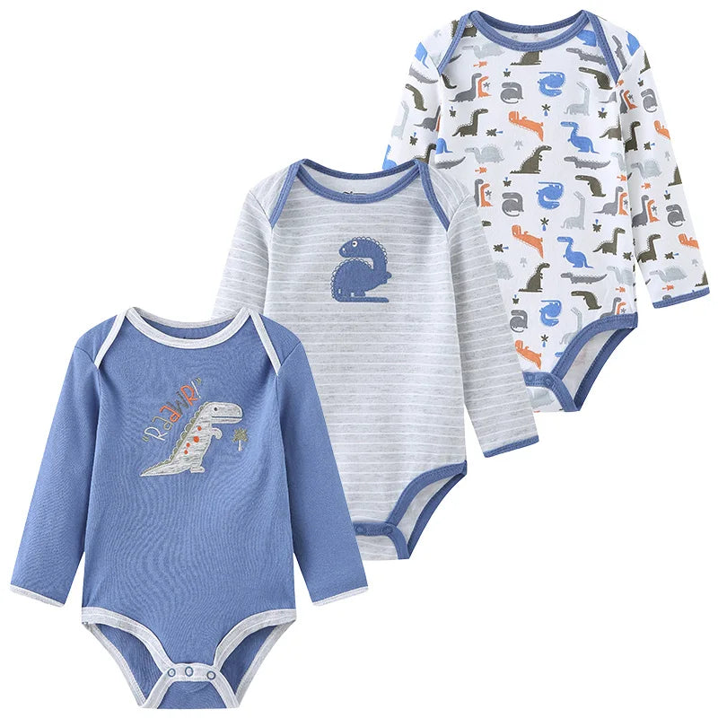 True Bub™ Baby Essentials Cotton Long Sleeve Bodysuit 3 Pcs Set 0-12M