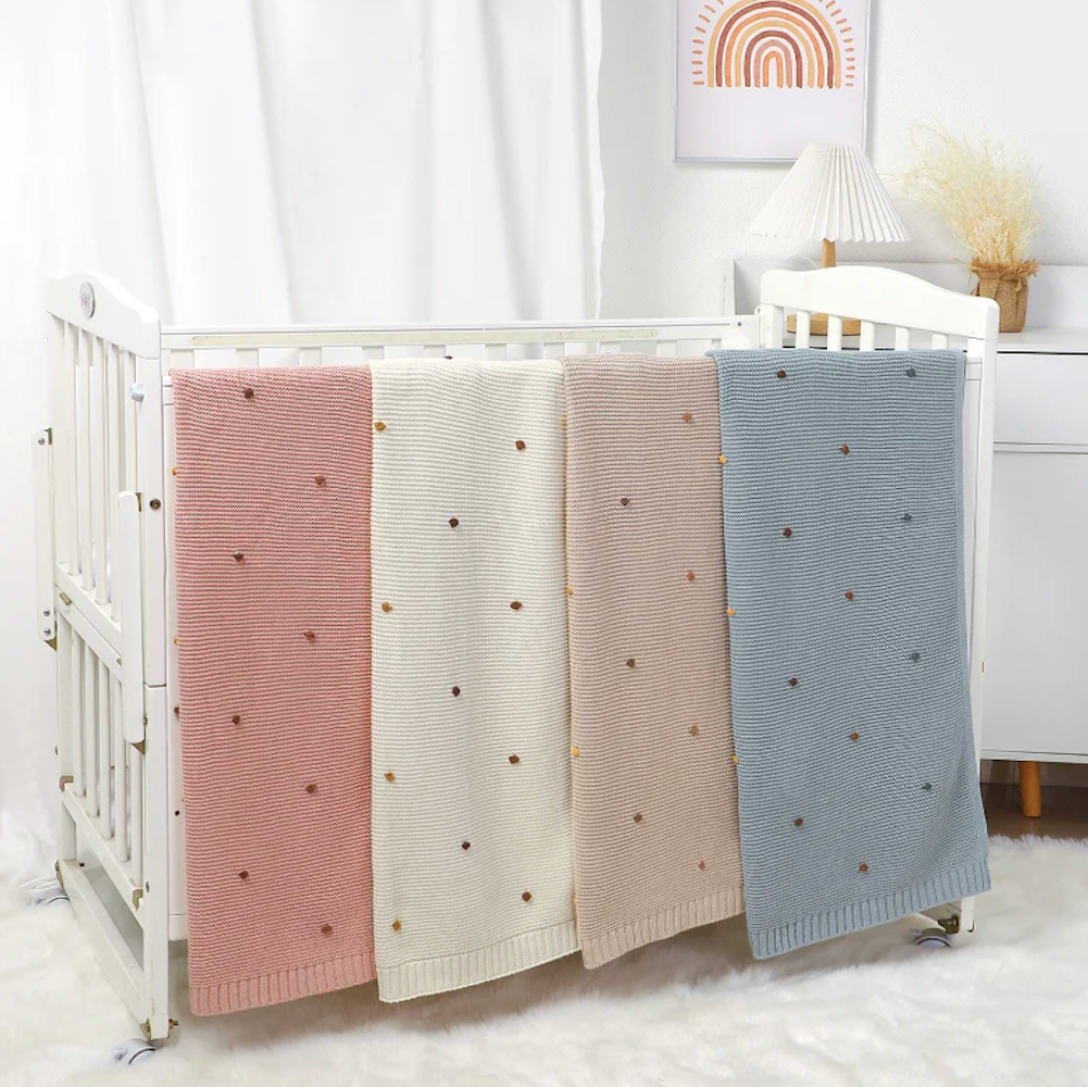 True Bub™ Knitted Newborn Infant Ultra-Soft Cotton Blanket Swaddle Wrap Comforter 90x70cm