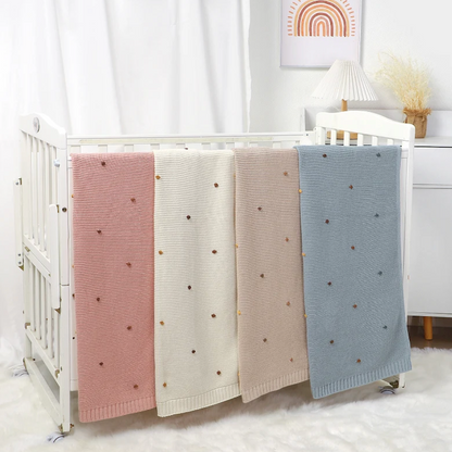 True Bub™ Knitted Newborn Infant Ultra-Soft Cotton Blanket Swaddle Wrap Comforter 90x70cm