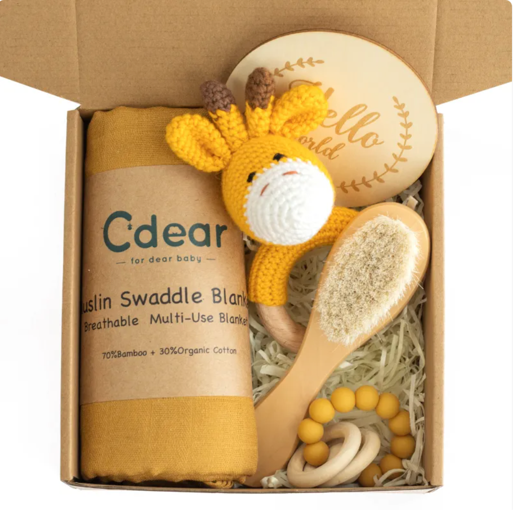 True Bub™ Love Me Dear - Baby Cotton Blanket & Toy Gift Set
