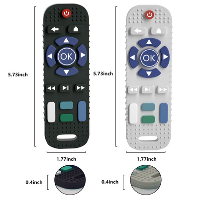 True Bub™ Romo Play - TV Remote Control Shape Silicone Toddler Teething Toys for Babies 2Pk