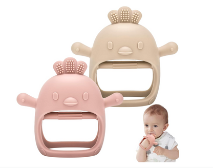 True Bub™ Twin Pack Birdy Soothing Glove - BPA Free Baby Grip Teething Mitten Toy