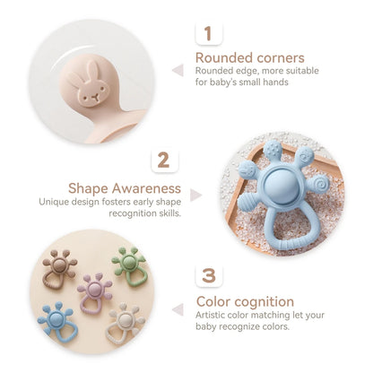 True Bub™ Food Grade BPA Free Grippy Baby Rattle Teething Sensory Toy