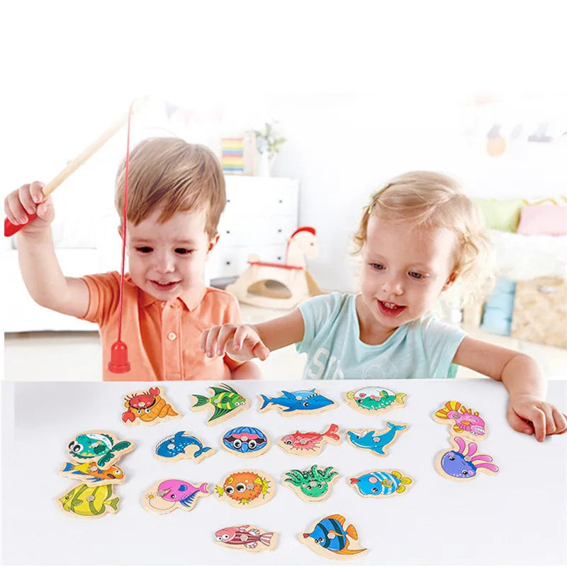 True Bub™ Montessori Magnetic Wooden Fishing Toy For Children Cognition Interactive Educational Toy