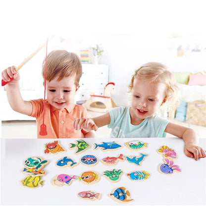 True Bub™ Montessori Magnetic Wooden Fishing Toy For Children Cognition Interactive Educational Toy