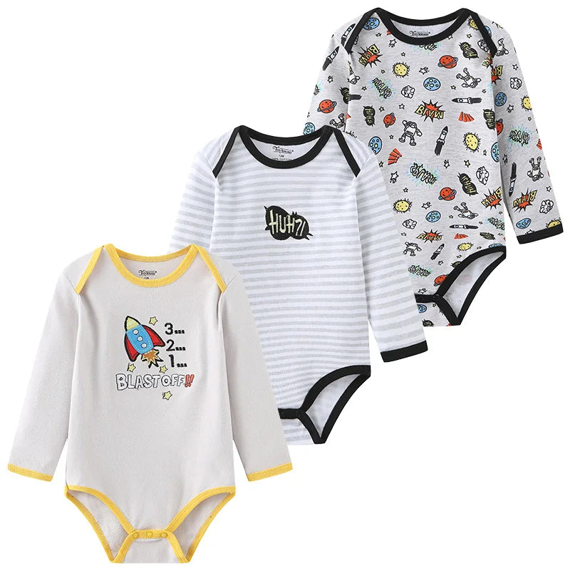 True Bub™ Baby Essentials Cotton Long Sleeve Bodysuit 3 Pcs Set 0-12M
