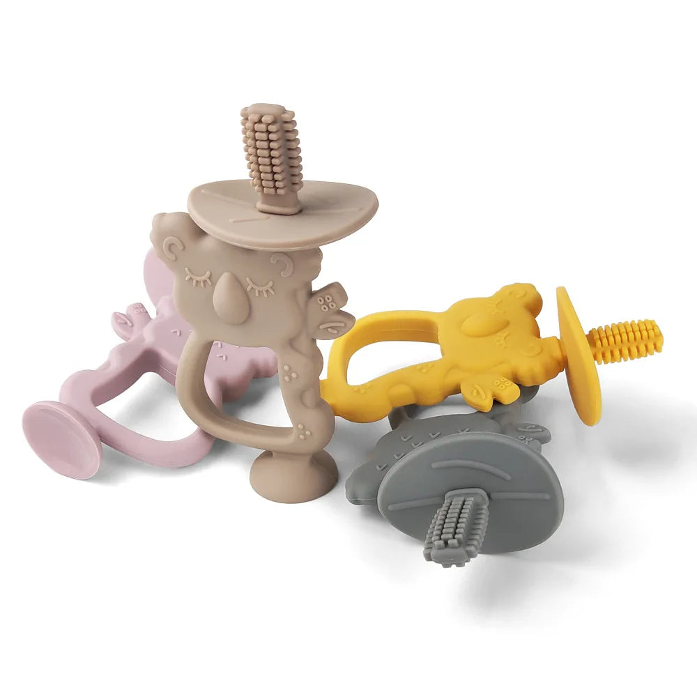 True Bub™ Koala Bear - Baby's First Oral Care Toothbrush BPA Free Silicone Teething Toy to Soothe Gums