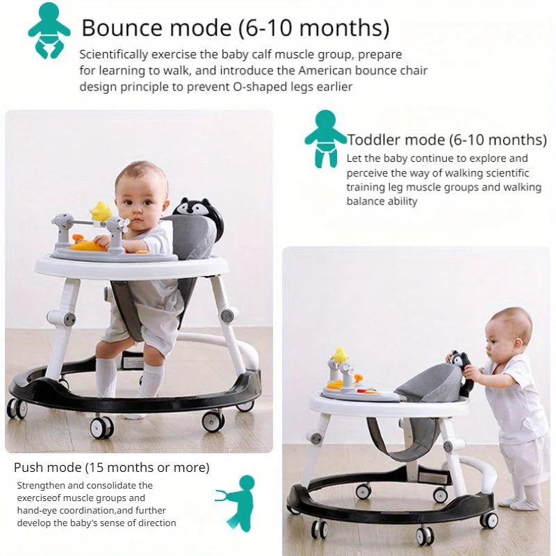 Grow With Me - Foldable Baby Walker with Adjustable Heights Activity Center