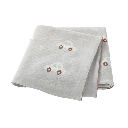 True Bub™ Assorted Knitted Animal Designs - Cotton Baby Blankets Newborn Swaddle Wrap Covers for Stroller & Bedding 100x80cm