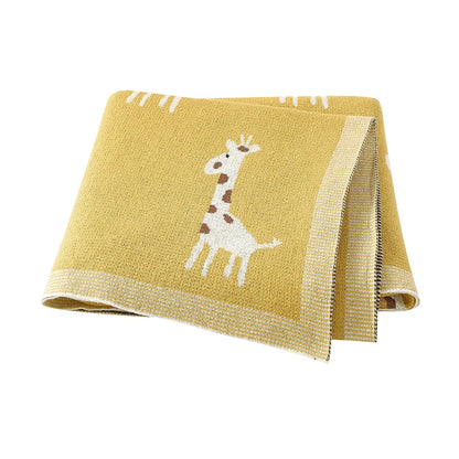 True Bub™ Assorted Knitted Animal Designs - Cotton Baby Blankets Newborn Swaddle Wrap Covers for Stroller & Bedding 100x80cm