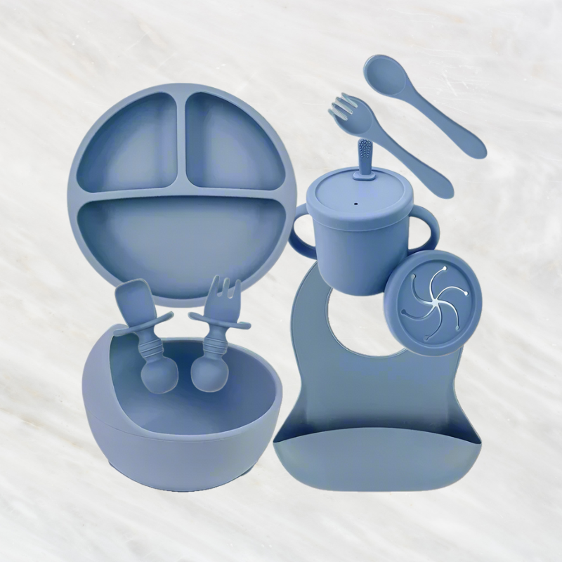 True Bub™ Starting Steading - BPA Free Silicone Baby Cutlery Set For Feeding, Baby Led Weaning and  Solids 9pcs
