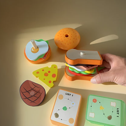 Burger Sandwich - Pretend Food Stack Toy Hand-Eye Coordination