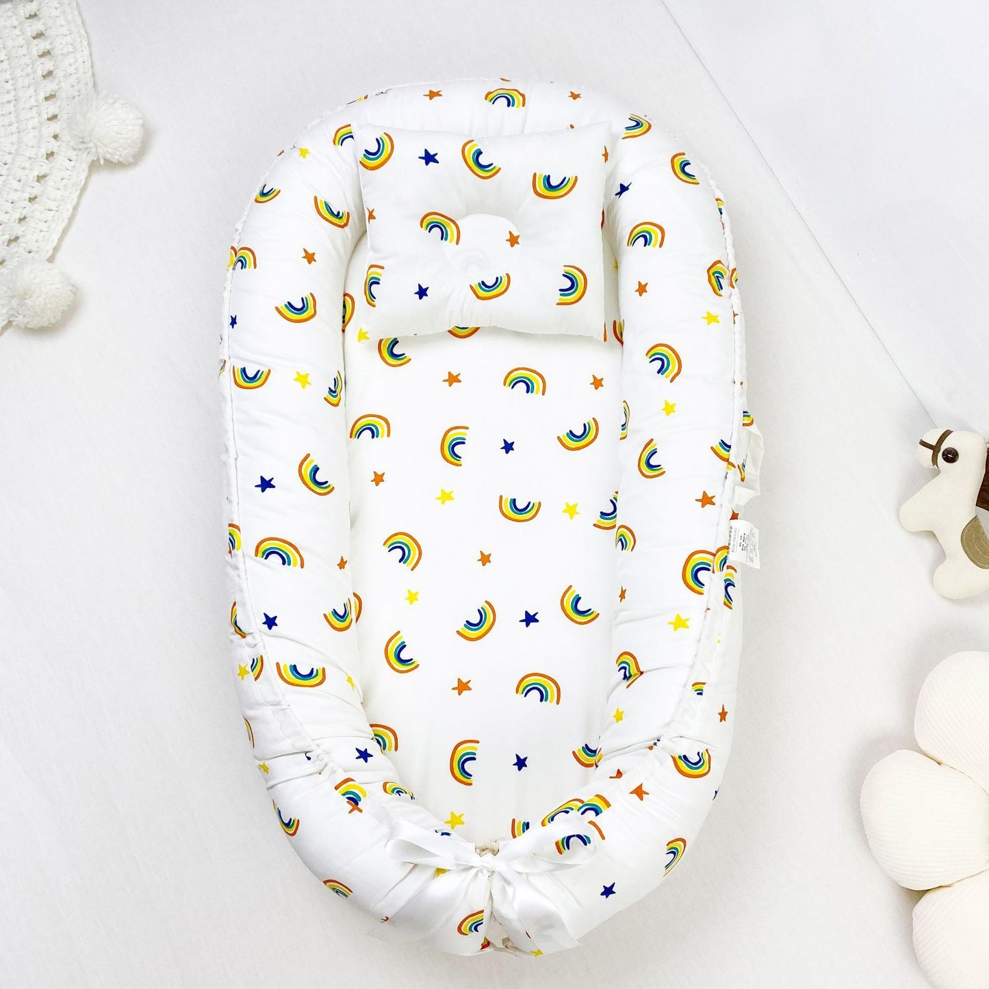 True Bub™ Baby Lounger - Pure Cotton Baby Portable Nest