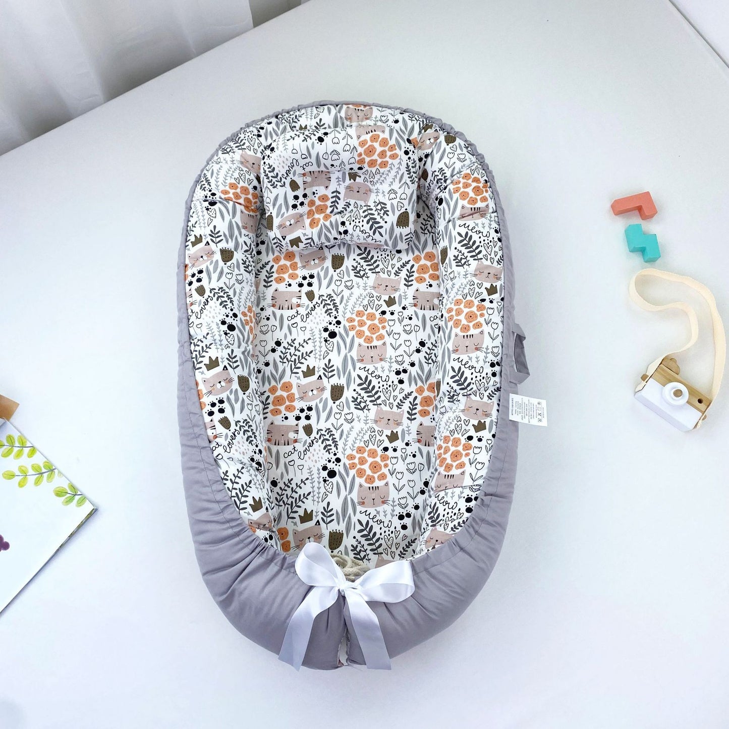 True Bub™ Baby Lounger - Pure Cotton Baby Portable Nest