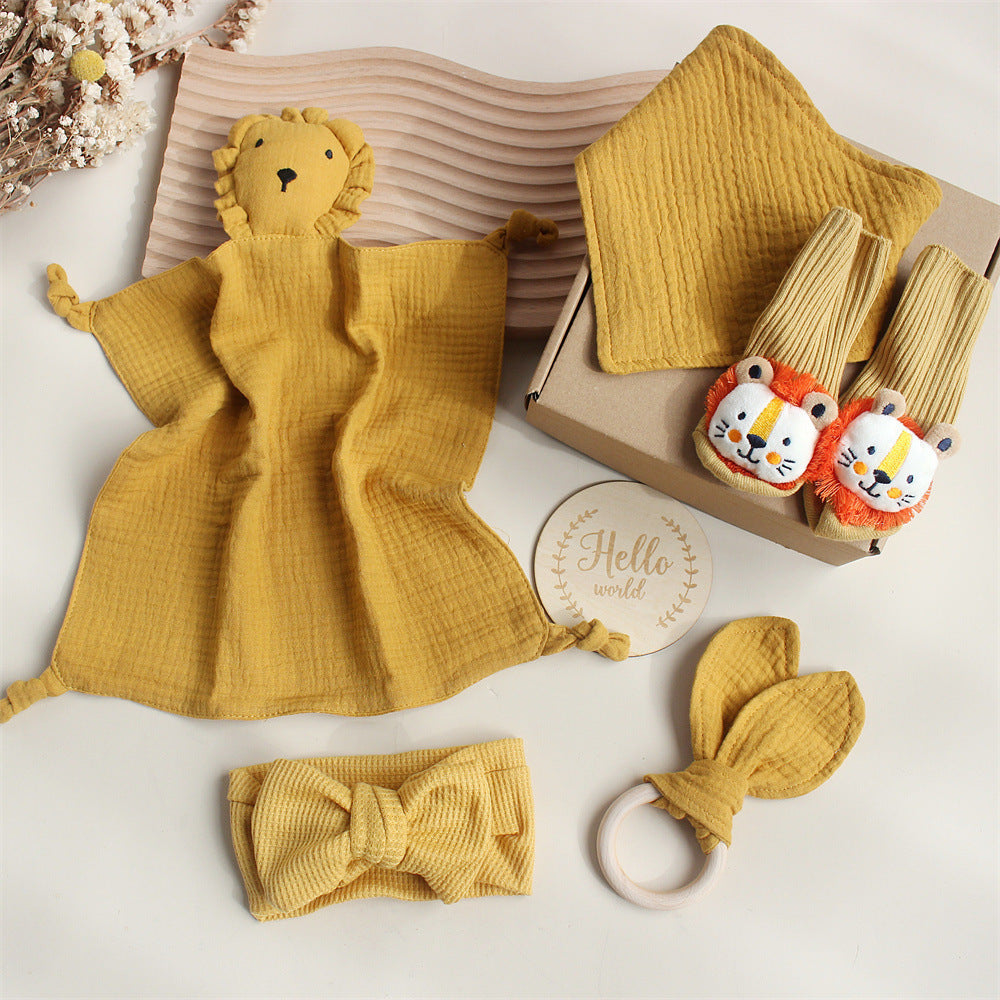 True Bub™ Emiliana Baby - Muslin Animal and Socks Gift Set 6pcs
