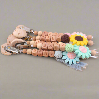 True Bub™ Pastel Flower - Pacifier Clip