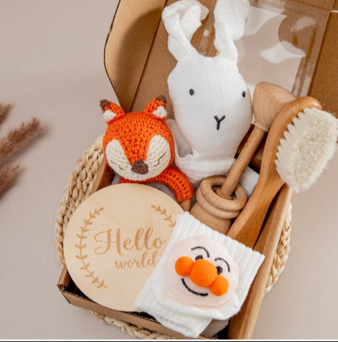 True Bub™ Love Me Dear - Baby Cotton Blanket & Toy Gift Set