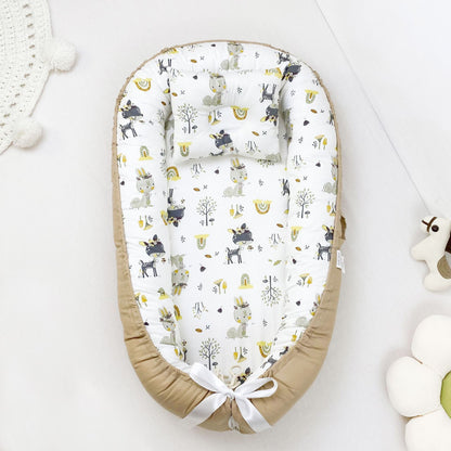 True Bub™ Baby Lounger - Pure Cotton Baby Portable Nest