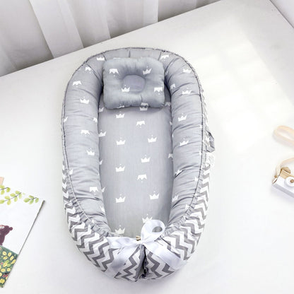 True Bub™ Baby Lounger - Pure Cotton Baby Portable Nest