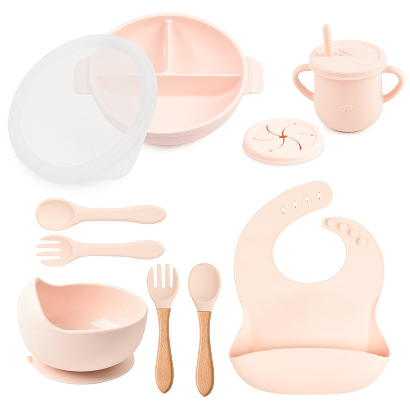 True Bub™ Starting Steading - BPA Free Silicone Baby Cutlery Set For Feeding, Baby Led Weaning Solids Plate with Lid 10pcs