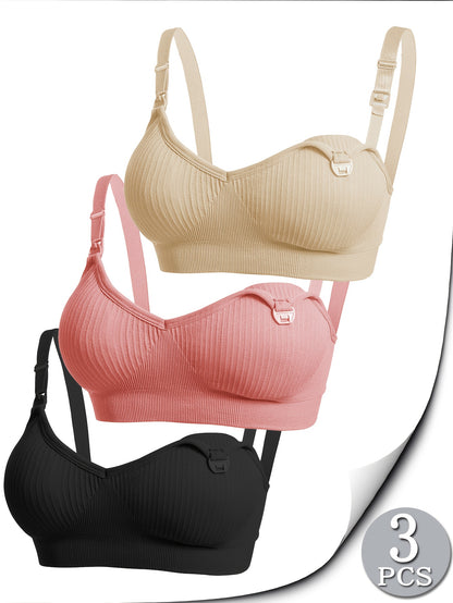 Supportive Maternity Bra for Nursing 3pk