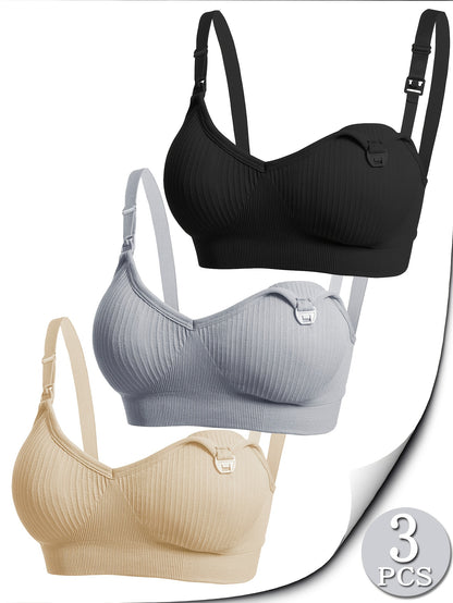 Supportive Maternity Bra for Nursing 3pk