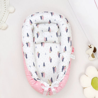 True Bub™ Baby Lounger - Pure Cotton Baby Portable Nest