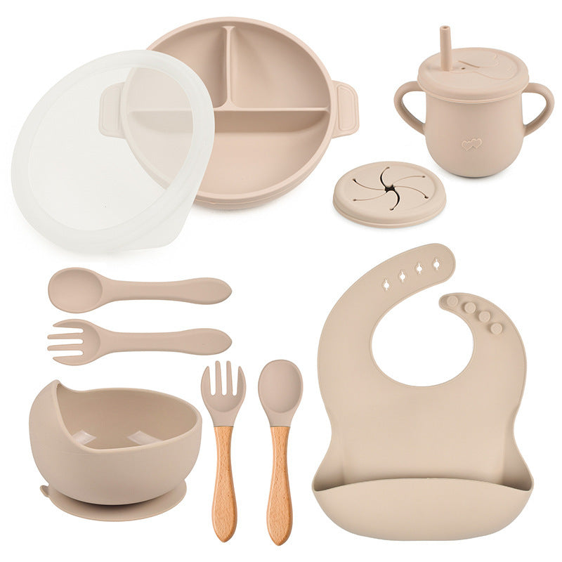 True Bub™ Starting Steading - BPA Free Silicone Baby Cutlery Set For Feeding, Baby Led Weaning Solids Plate with Lid 10pcs